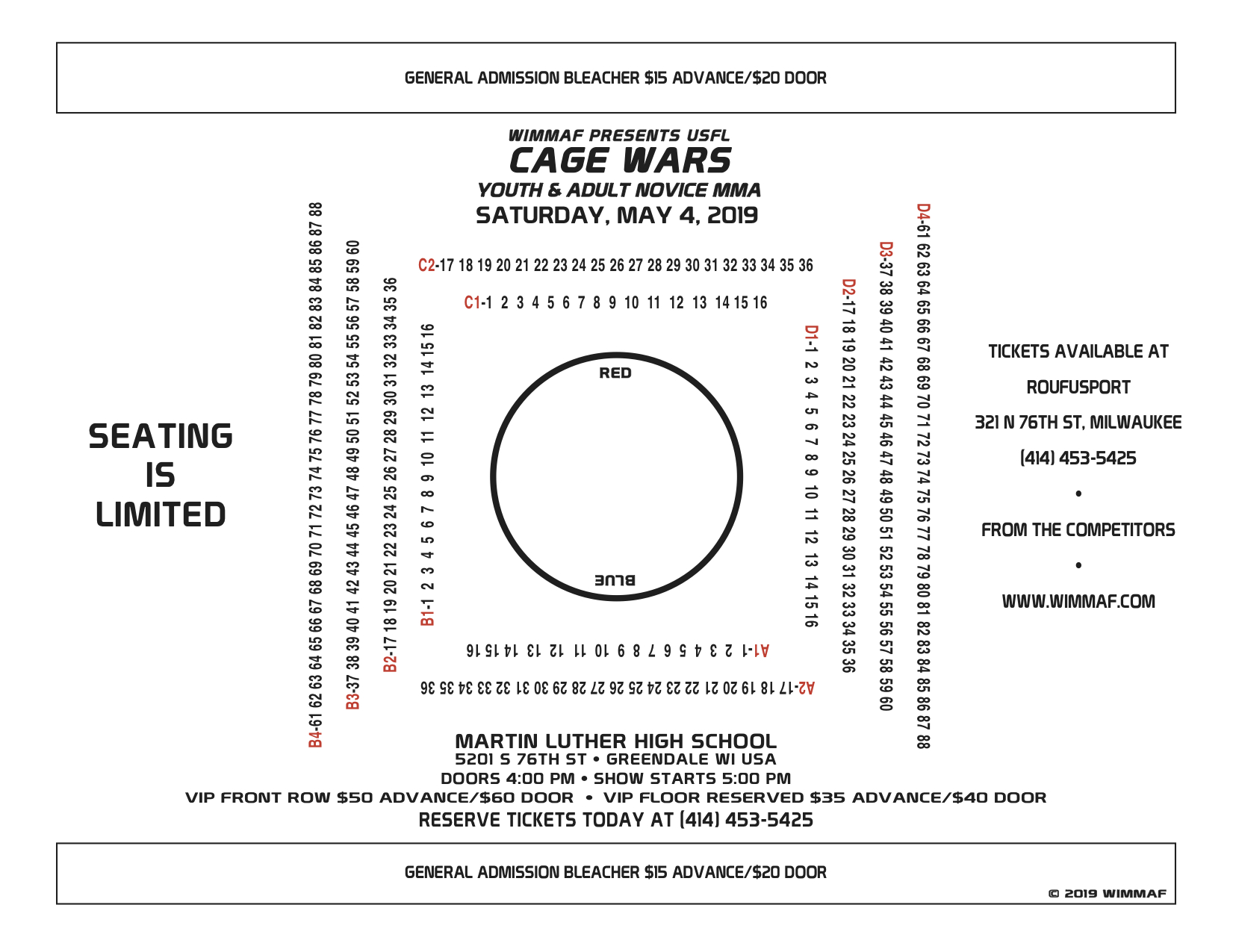 Cage Wars Seating Chart - -